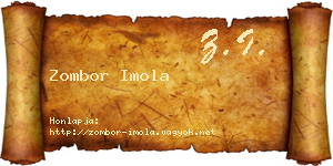 Zombor Imola névjegykártya